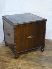 EDWARDIAN PANELLED OAK BIDET