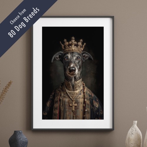 Royal dog portrait print - dog,