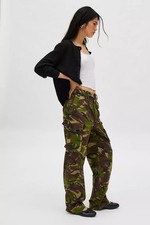 Vintage British  army camo trousers pants military cargo combat  high waisted