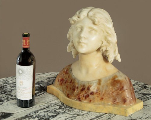 Antique alabaster bust a - antique,