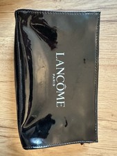 LANCOME BLACK SHINY PATENT MAKEUP BAG NEW