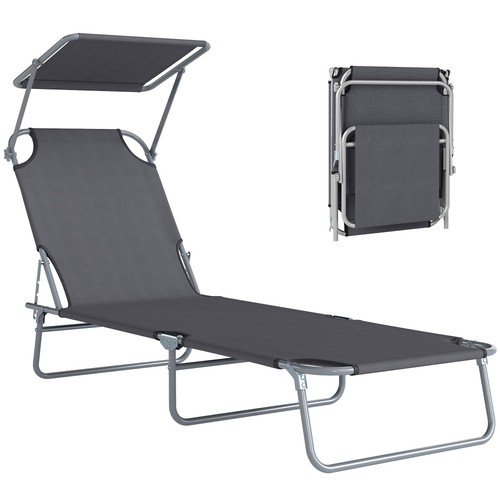 Outsunny folding sun - folding, lounger