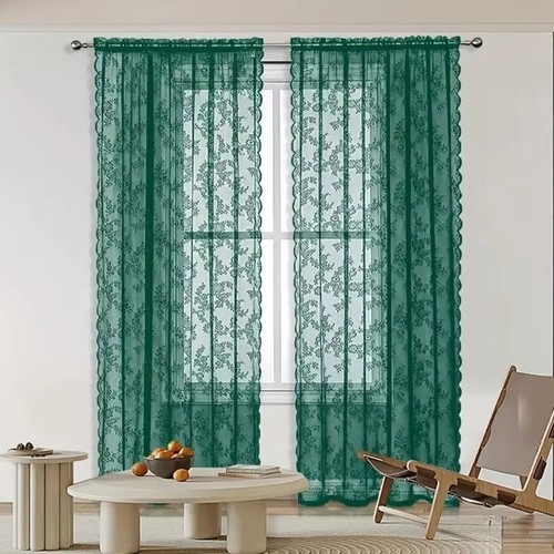 Lace sheer curtains eyelet - 1x,