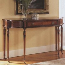 English Reproduction Walnut Veneer And Solid Mahogany Console Table/Desk 2002-16