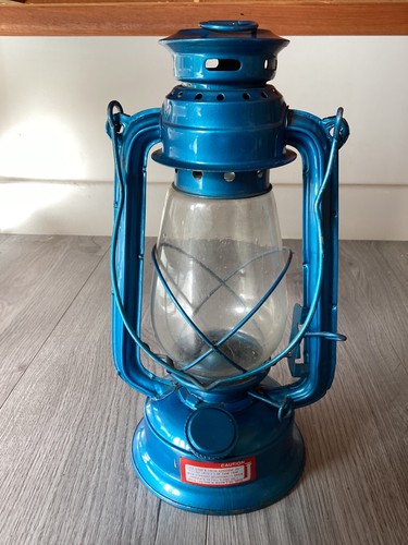Kerosene lamp metallic - metallic, blue
