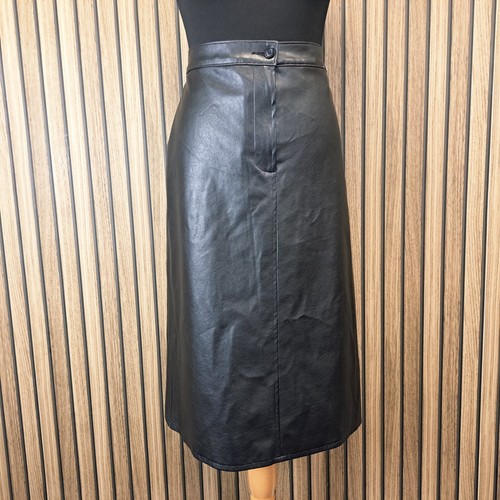 Pvc leather skirt black - pvc,