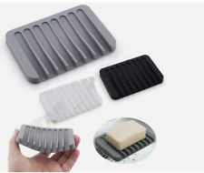 Silicone Soap Holder Bathroom Dish Soapbox Plate Tray Drain Jewelry Holder Wash
