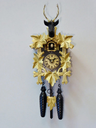 Carved day cuckoo clock - cuckoo,