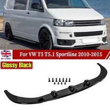 GLOSS BLACK FRONT BUMPER SPLITTER LIP For VW Transporter T5 T5.1 Sportline 10-14