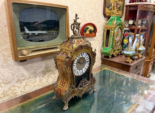Antique french boulle mantel - french,