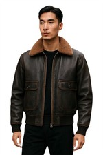Men's Brown Leather Aviator