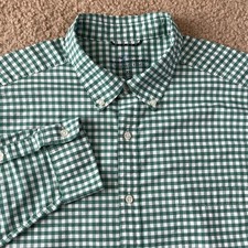 Vineyard Vines OTG On The Go Performance Green Plaid Long Sleeve Shirt Size 2XL