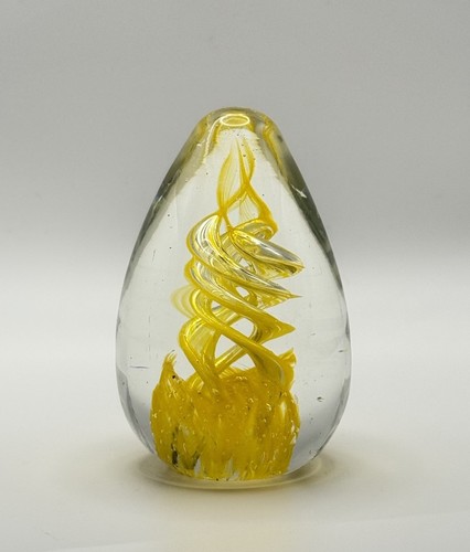 Yellow swirl art glass - yellow,