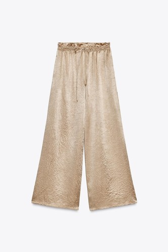 Zara metallic wide leg - metallic,
