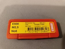 DORMER Machine Tap E500 ISO 529 HSS M2.5 No6 Set of 3 UNC Tap Straight Flutes