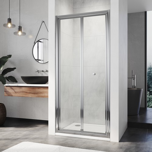 Bathroom fold shower door - bathroom, bi