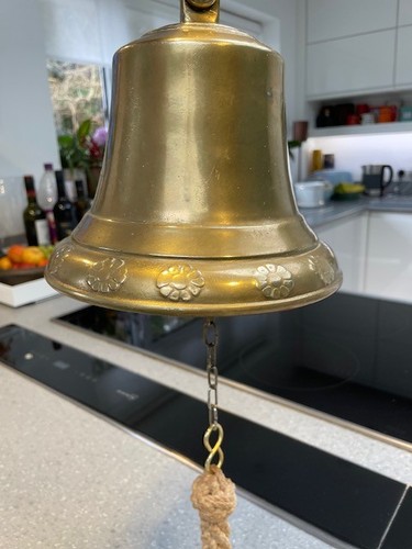 Brass bell vintage solid bar - vintage,