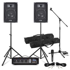 Max Compact PA System for Band - Includes Mixer, Microphone & Stands