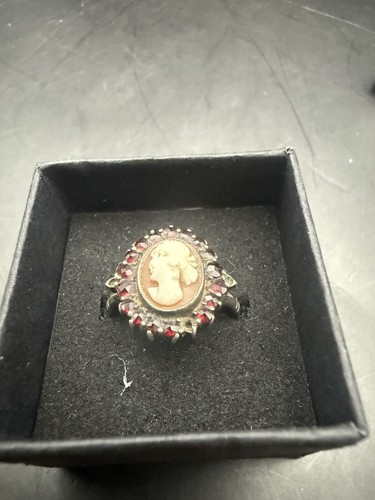 Vintage bohemian garnet cameo - bohemian,