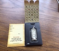 Hieroglyphic Cartouche Silver With 18K Gold Name (Gill) Ingot Pendant