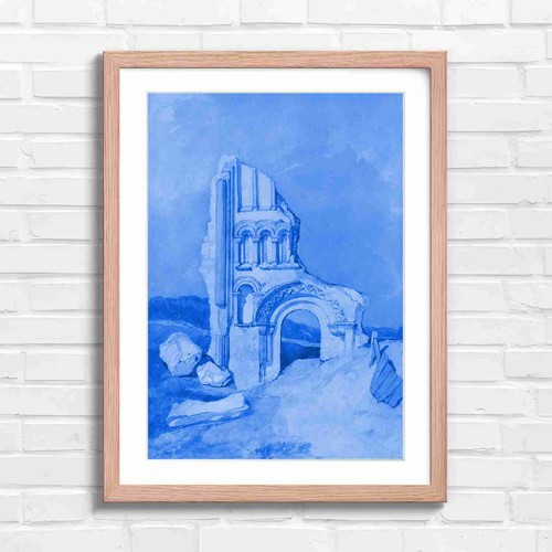 Ruined stone arch with - ruined,