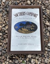 Vintage Advertising Mirror Southern Comfort 24cm X 34cm Colourised Mancave Bar