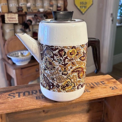 Vintage tall white enamel - vintage,