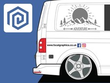 LARGE 2x Adventure Mountain Vinyl Decals For Camper Van Caravan Sticker Graphic