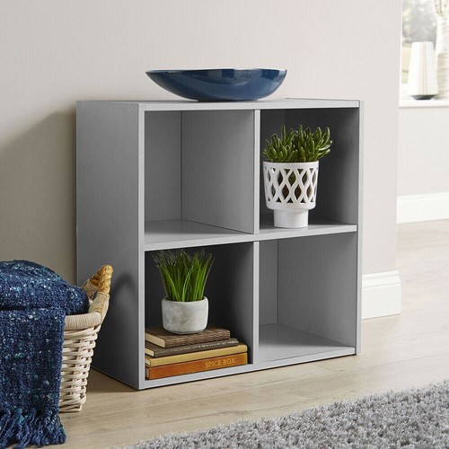 Grey storage cube shelf - storage, 4