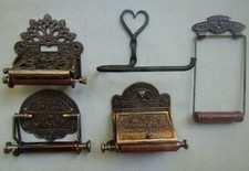 CAST IRON ANTIQUE STYLE RUSTIC VINTAGE TOILET ROLL HOLDER LOO ROLL HOLDER