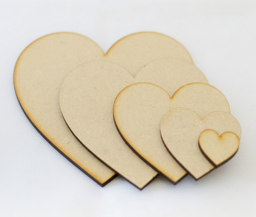 Wooden mdf heart - wooden,