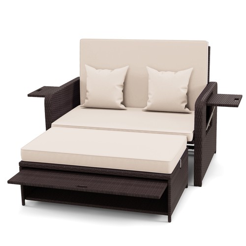 Patio rattan daybed - set, wicker