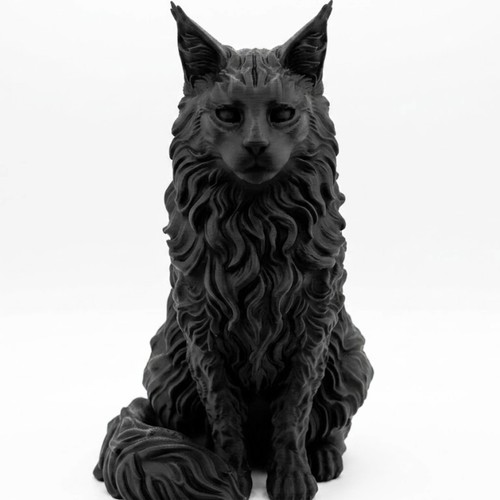 Maine coon cat sculpture - cat,