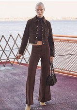 Mango 100% Suede Leather Chocolate Brown Jacket