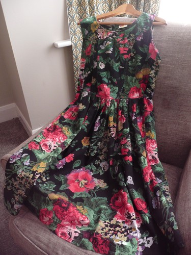 Vintage clock house dress - c&a,