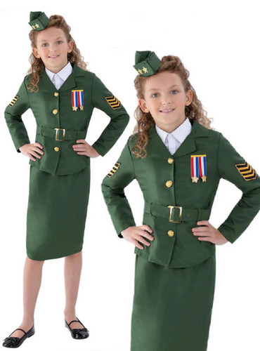 Army girl costume - girl, wartime