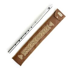 Chieftain V5 Tunable Low D Whistle with Handmade Dannan Vegan Celtic Case