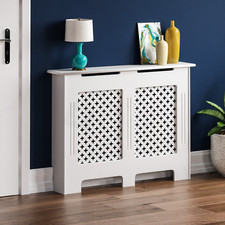 SALE Radiator Cover Medium Modern Cabinet Shelf MDF Wood Grill Furniture White 
