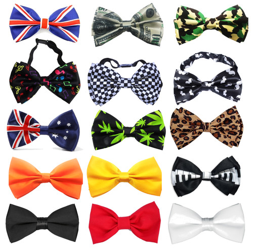 Satin bow clip tie - satin,