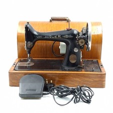 1927 Singer 99K Electric Conversion Antique Sewing Machine In Teak Case