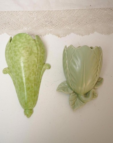 Vintage green wall pocket - wall,