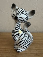 Goebel Ceramic Zebra Print Cat