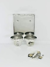 A&T WALL MOUNT 300Ml DOUBLE DISPENSER CHROME HOLDER Ideal for Molton Brown