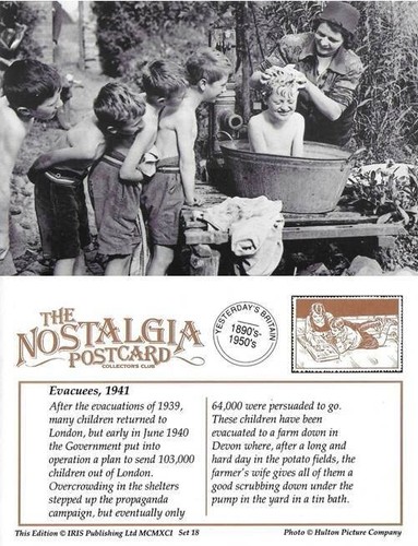 Postcard ww2 evacuee farm boy - postcard,