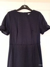 Ladies Navy Polka Dot Pencil