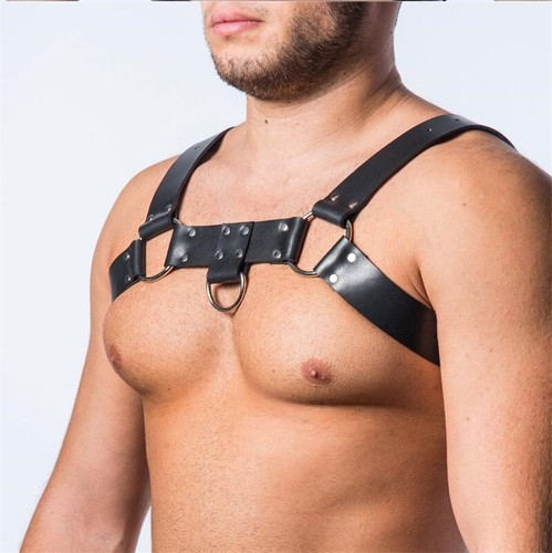 Leather butch chest harness - leather,