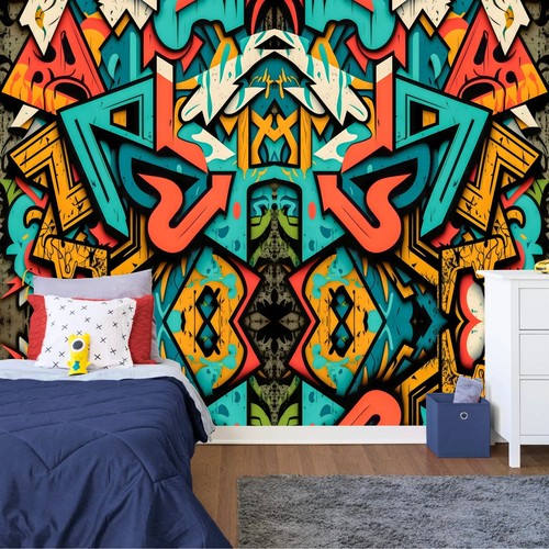 Colorful funny graffiti - colorful,