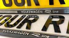 2x VOLKSWAGEN R-Line 3D car number plate frame holder surround  VW *Licenced*