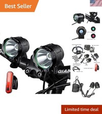 Rated 2400 Lumen Rechargeable Bike Headlight with Bonus Taillight Included
