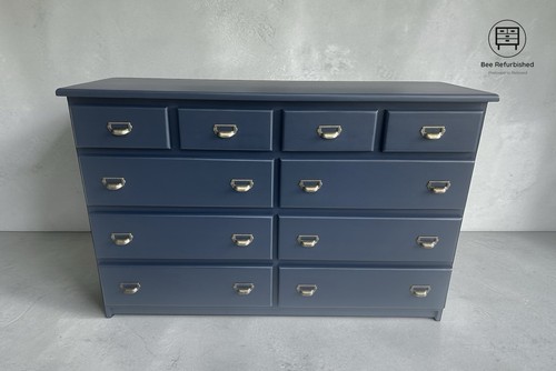 Navy blue solid - blue, wide